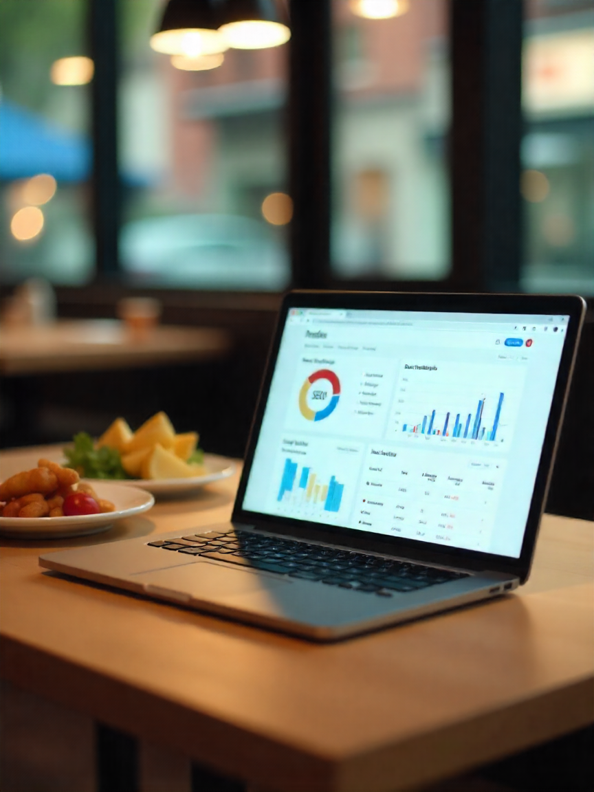 Restaurant digital marketing strategy illustration